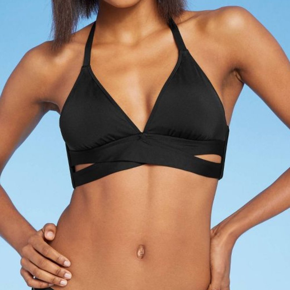 Crossover Bikini Top, Black